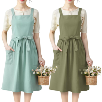 Cotton full-body apron with pockets
