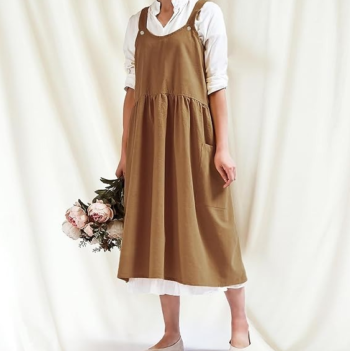 Women's cotton and linen full-body apron