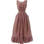 White Ruffled Full-Length Apron