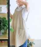 Soft Cotton Linen Full-Length Apron