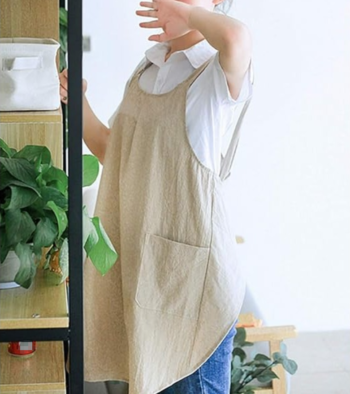 Soft Cotton Linen Full-Length Apron