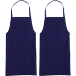 Two-piece black halter-neck full-body apron