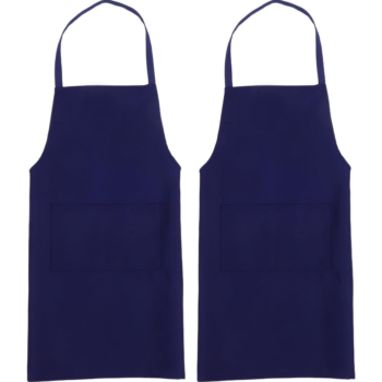 Two-piece black halter-neck full-body apron